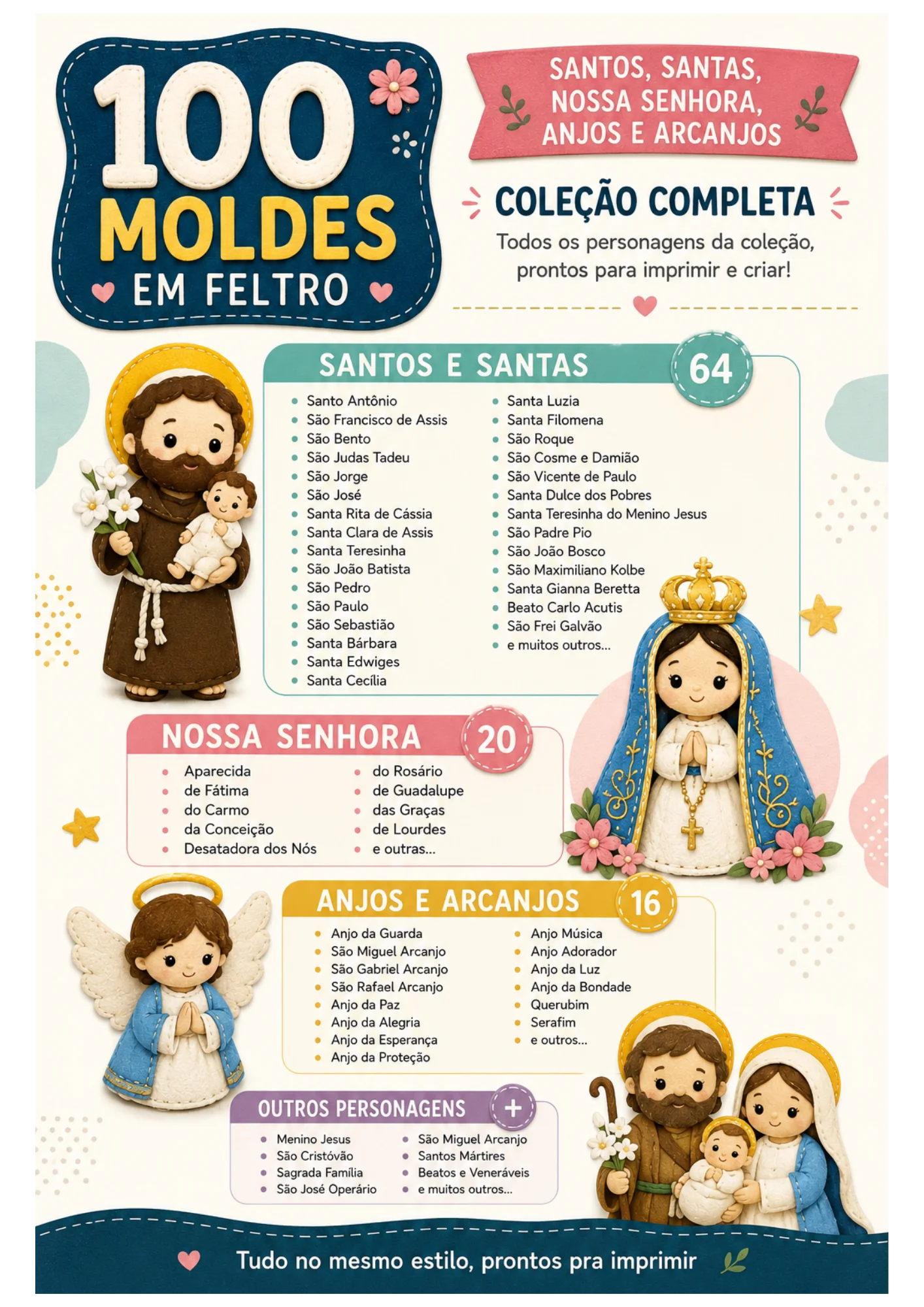 Índice dos 40 moldes disponíveis